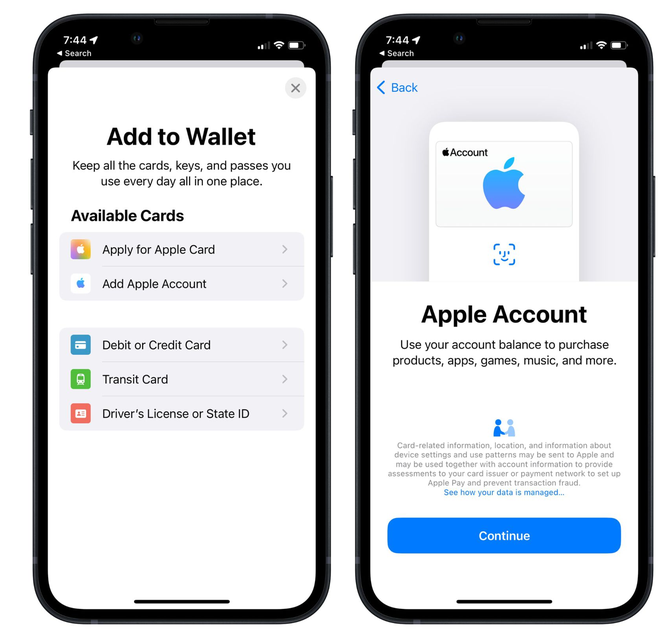 永康苹果手机维修分享iOS 15.5钱包App如何添加 Apple 账户 